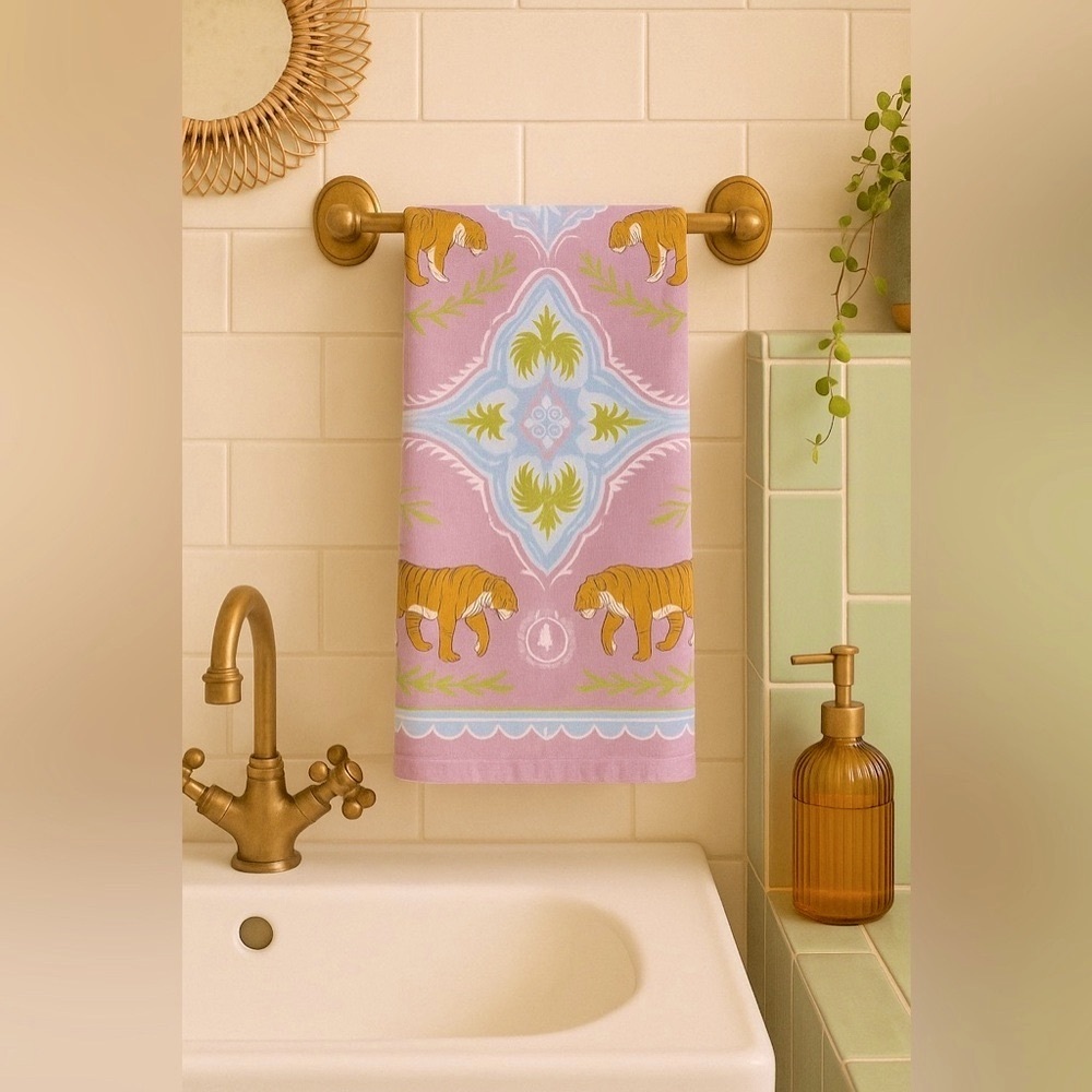 Moon Tiger Tea Towel by Artist Laura‎ Marr
